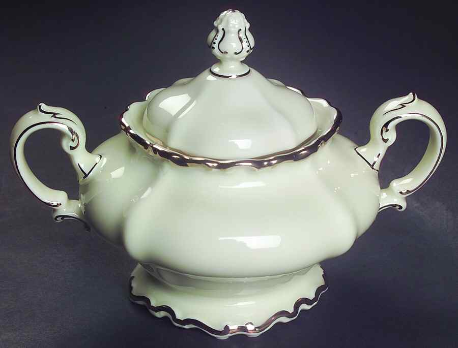 Baroque Platinum Sugar Bowl & Lid by Rosenthal - Continental-1