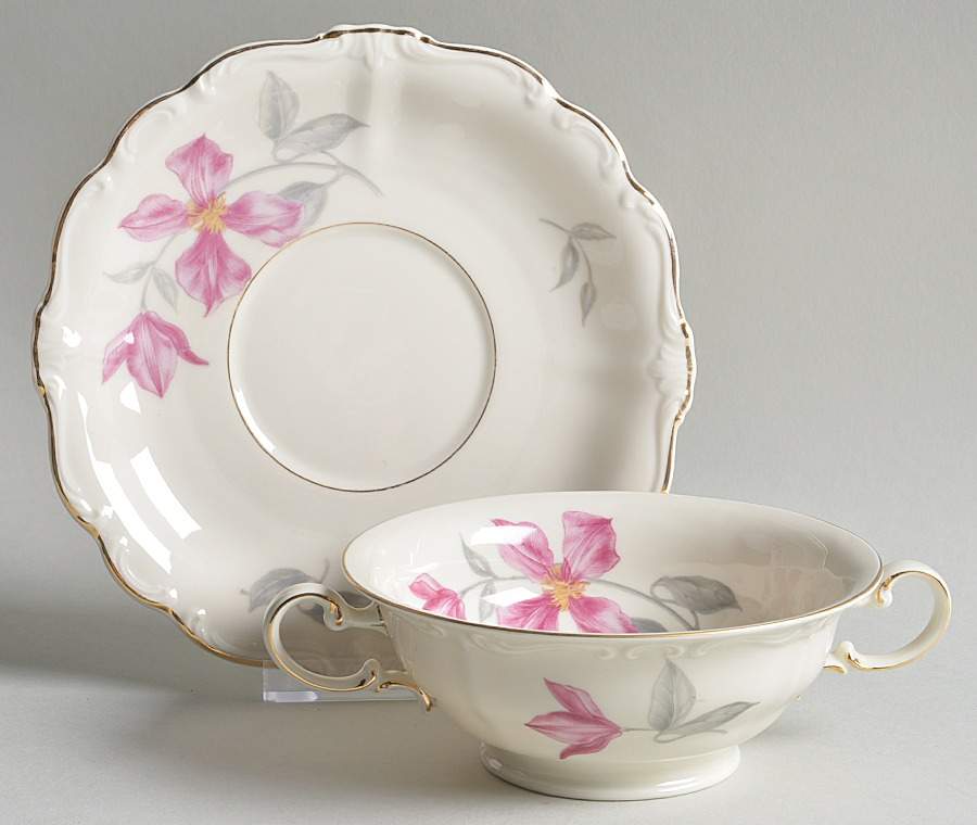 Beatrice Footed Cream Soup Bowl & Saucer Set by Rosenthal - Continental-1