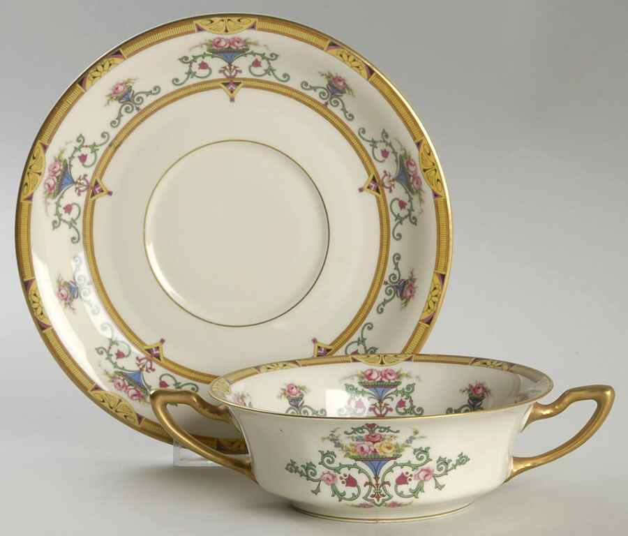 Belrose Flat Cream Soup Bowl & Saucer Set by Rosenthal - Continental-1