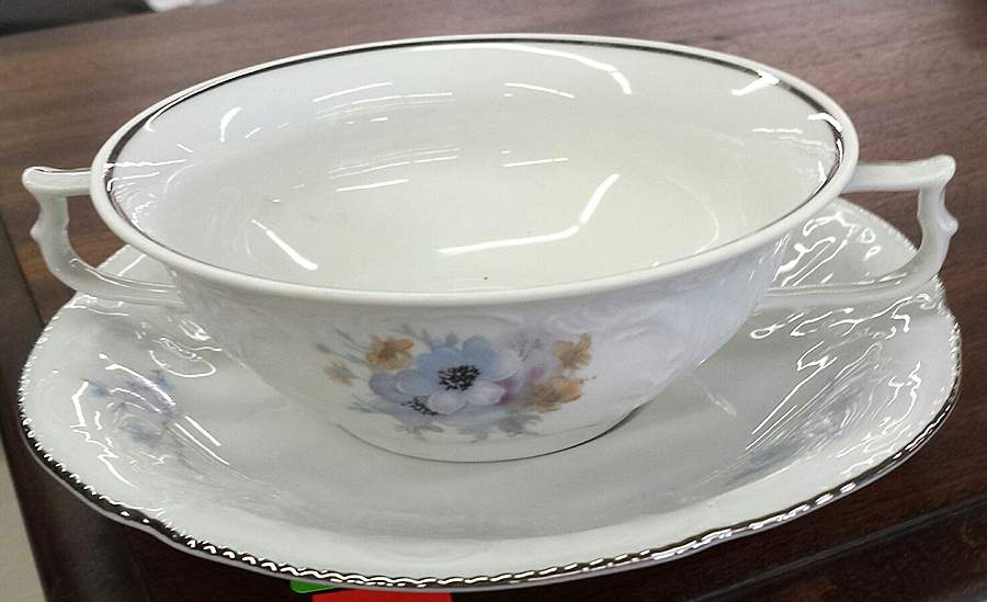 Belvedere (Sanssouci) Flat Cream Soup Bowl & Saucer Set by Rosenthal - Continental-1