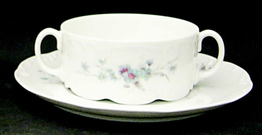 Belvedere (Monbijou Shape) Flat Cream Soup Bowl & Saucer Set by Rosenthal - Continental-1