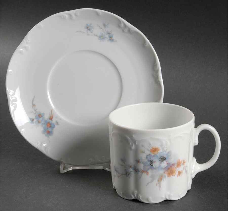 Belvedere (Monbijou Shape) Flat Cup & Saucer Set by Rosenthal - Continental-1
