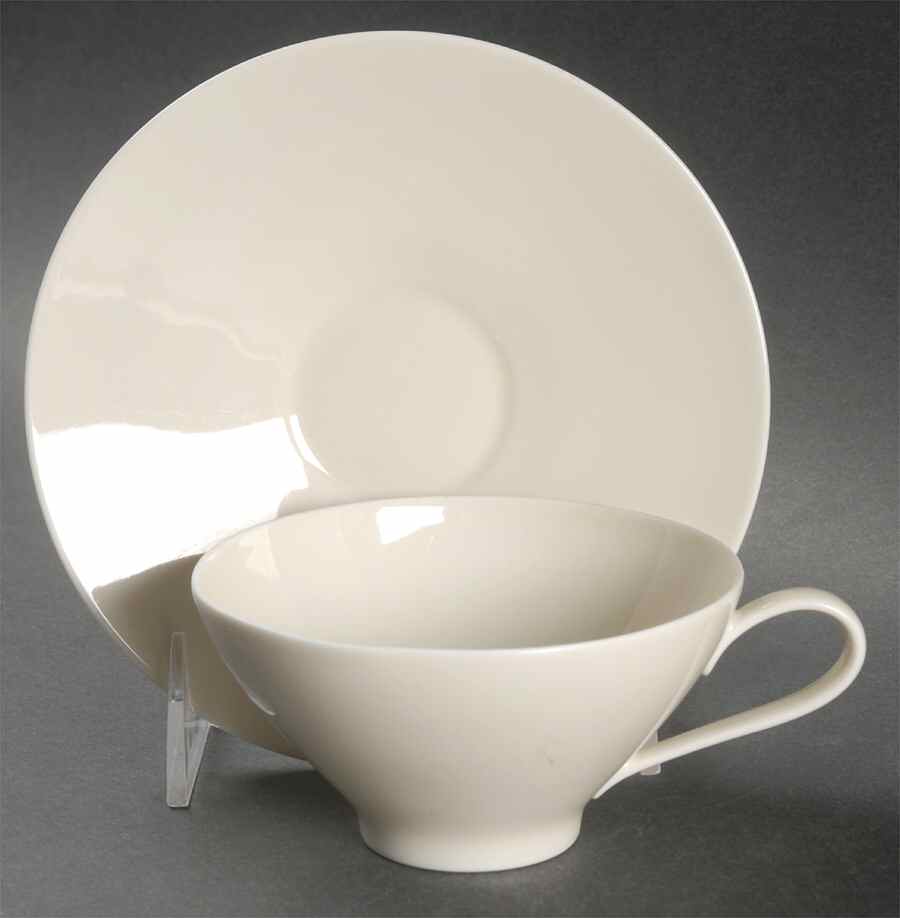 Bettina Ivory Flat Cup & Saucer Set by Rosenthal - Continental-1