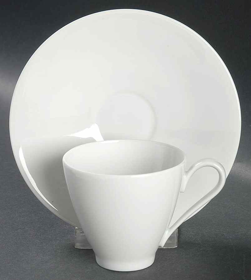 Bettina White Flat Demitasse Cup & Saucer Set by Rosenthal - Continental-1