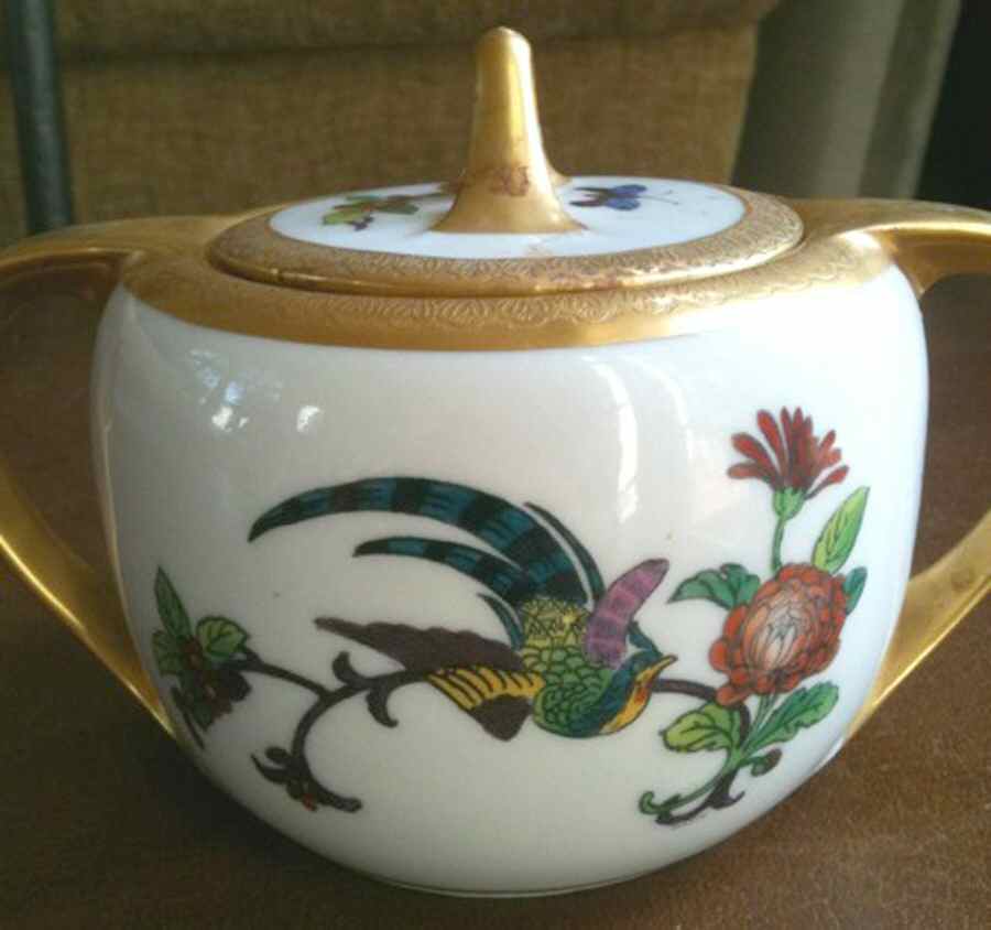 Bird of Paradise Sugar Bowl & Lid by Pickard-1
