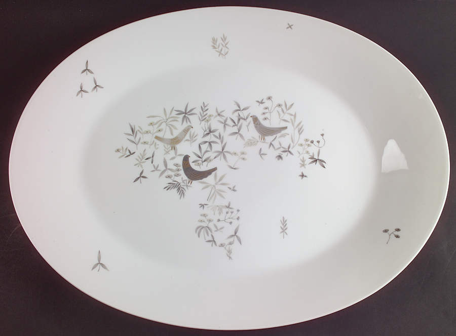 Birds On Trees 17" Oval Serving Platter by Rosenthal - Continental-1