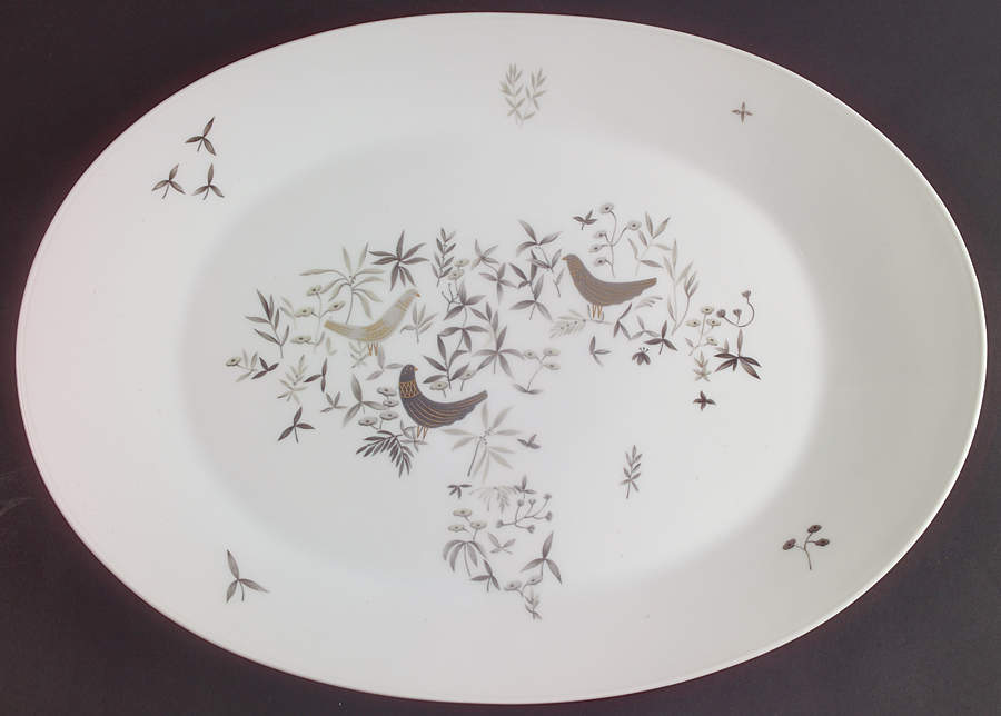 Birds On Trees 15" Oval Serving Platter by Rosenthal - Continental-1