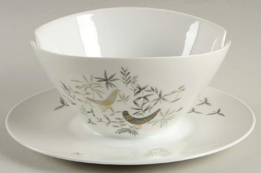 Birds On Trees Gravy Boat with Attached Underplate by Rosenthal - Continental-1
