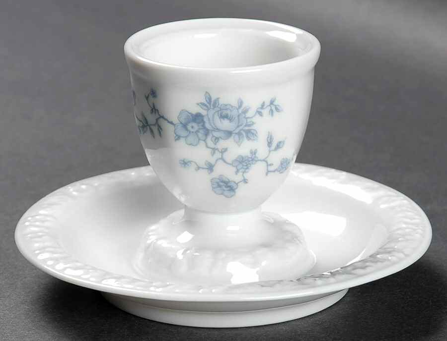 Blue Bouquet Egg Cup with Attached Underplate by Rosenthal - Continental-1