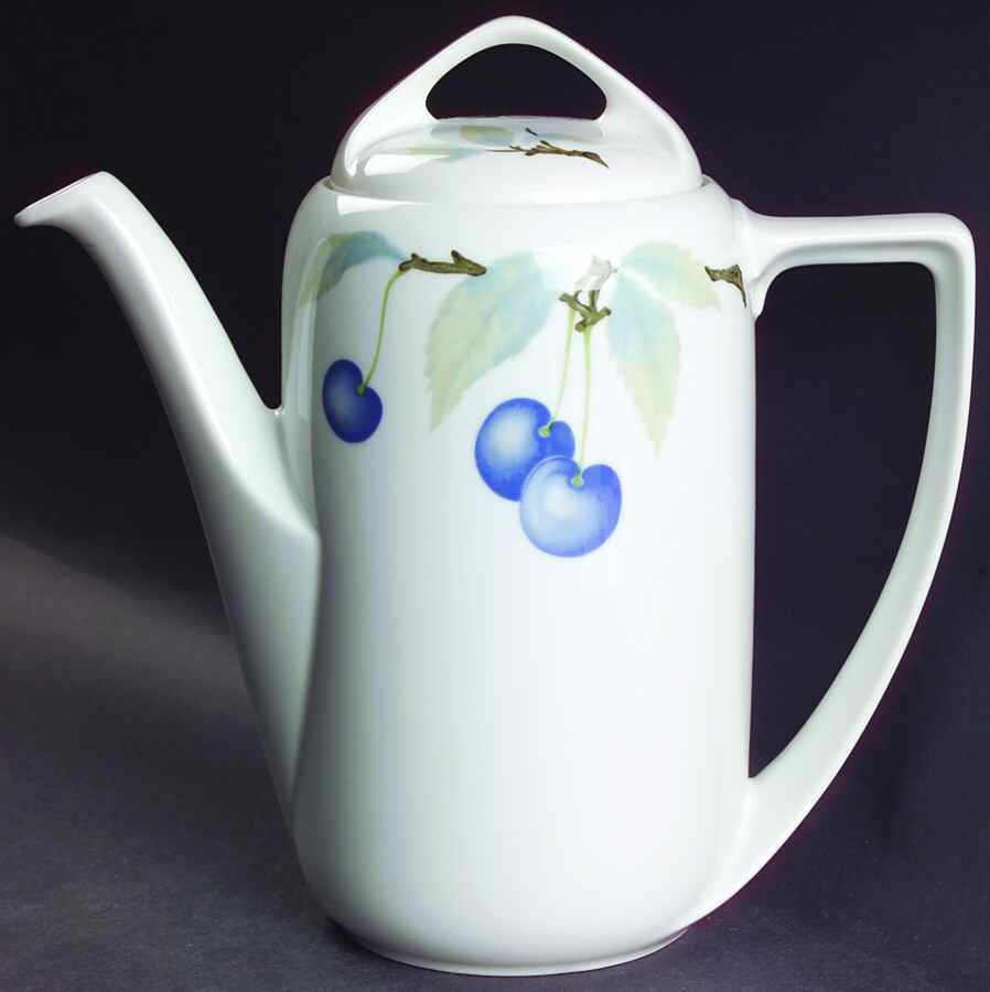 Blue Cherry (No Trim) Coffee Pot & Lid by Rosenthal - Continental-1