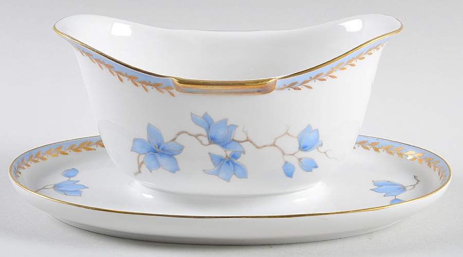 Blue Danube (Cream) Gravy Boat with Attached Underplate by Rosenthal - Continental-1