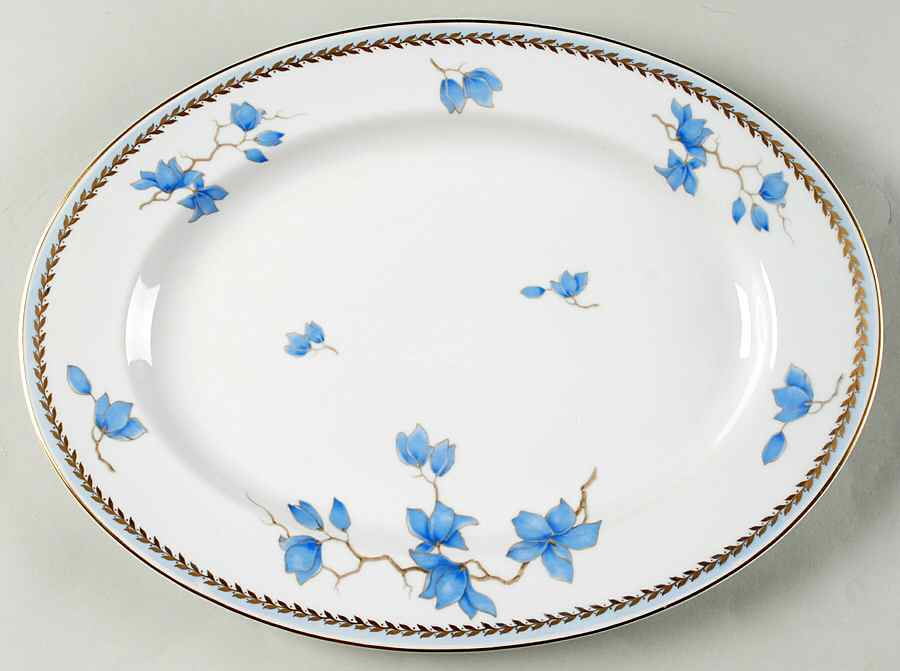 Blue Danube (White) 14" Oval Serving Platter by Rosenthal - Continental-1