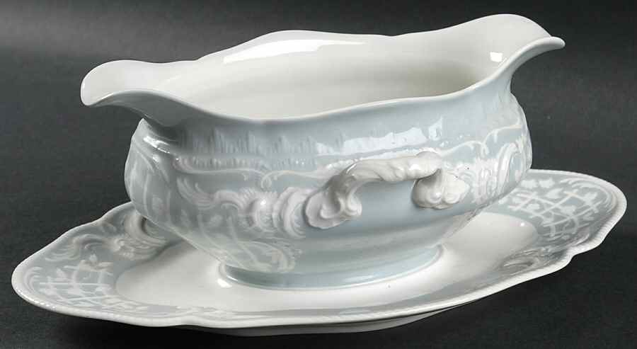Blue Foundation Gravy Boat with Attached Underplate by Rosenthal - Continental-1