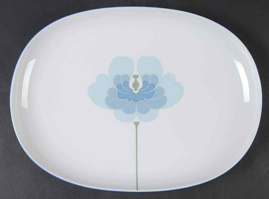 Blue Flower (Century Shape, Coupe) 13" Oval Serving Platter by Rosenthal - Continental-1