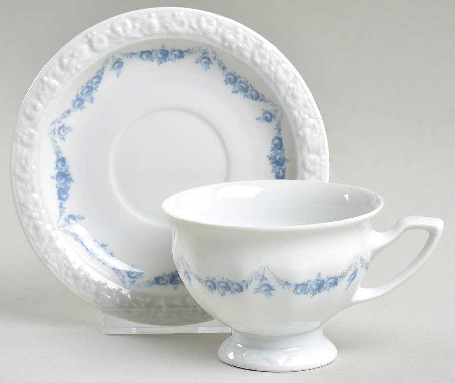 Blue Garland Footed Cup & Saucer Set by Rosenthal - Continental-1