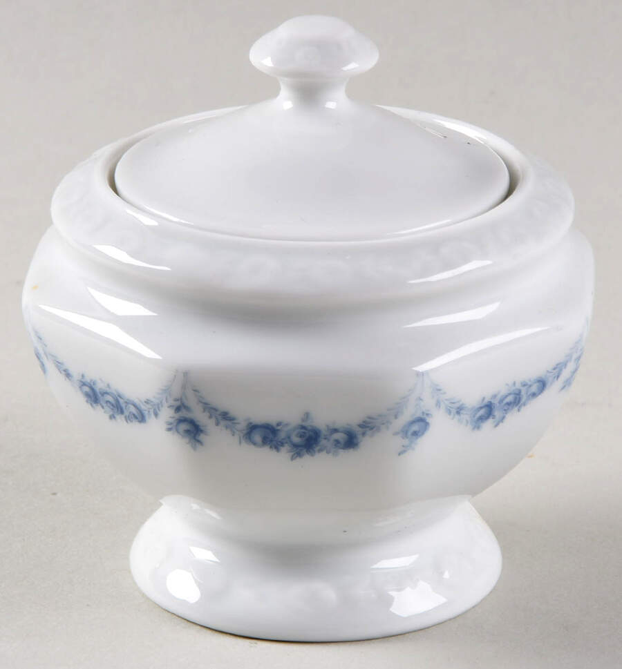 Blue Garland Mini Sugar Bowl & Lid by Rosenthal - Continental-1