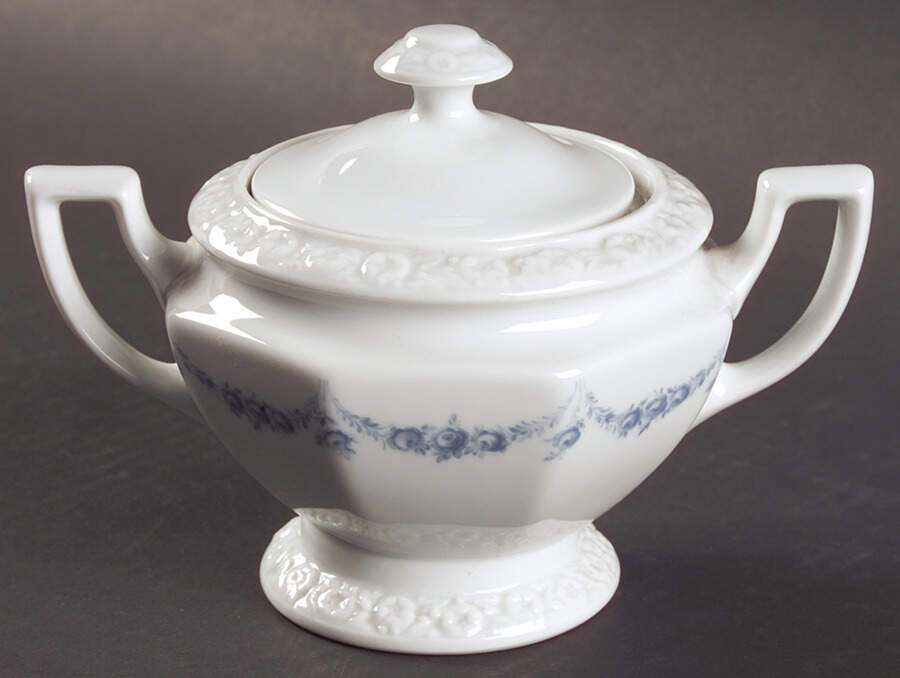 Blue Garland Sugar Bowl & Lid by Rosenthal - Continental-1