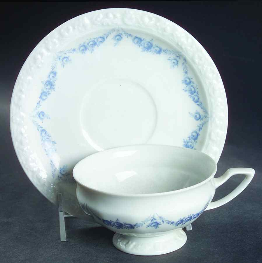 Blue Garland Footed Cup & Saucer Set by Rosenthal - Continental-1
