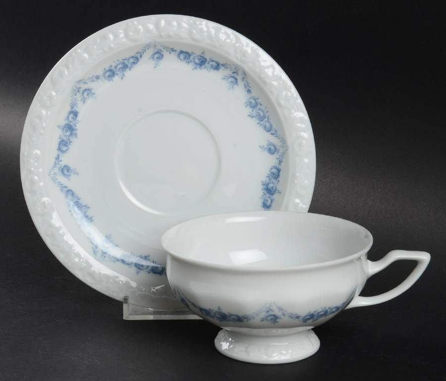 Blue Garland Footed Cup & Saucer Set by Rosenthal - Continental-1