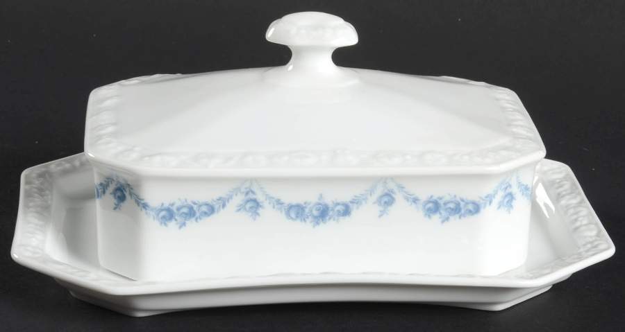 Blue Garland Rectangular Covered Butter by Rosenthal - Continental-1