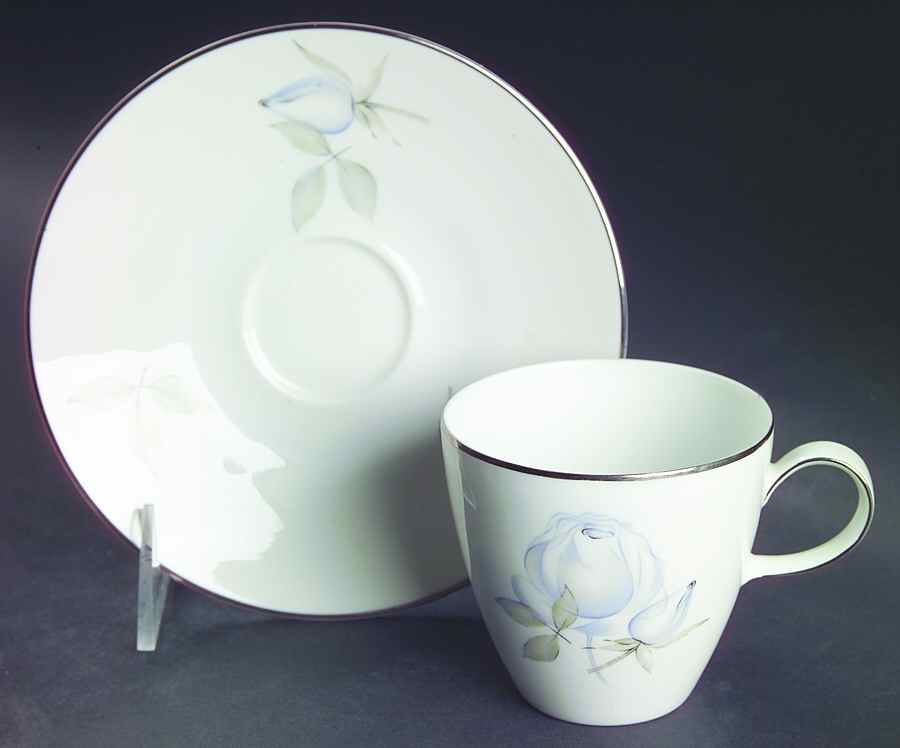 Blue Rose (Coupe) Flat Cup & Saucer Set by Rosenthal - Continental-1