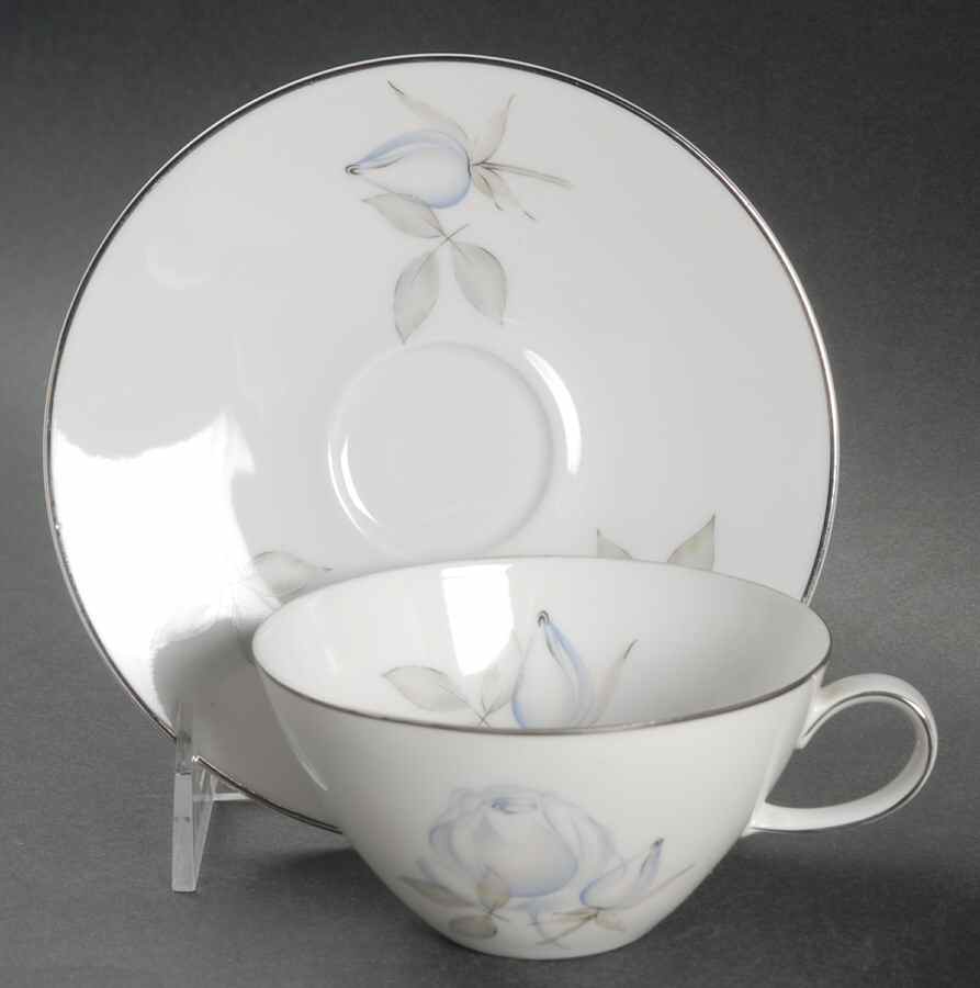 Blue Rose (Coupe) Flat Cup & Saucer Set by Rosenthal - Continental-1