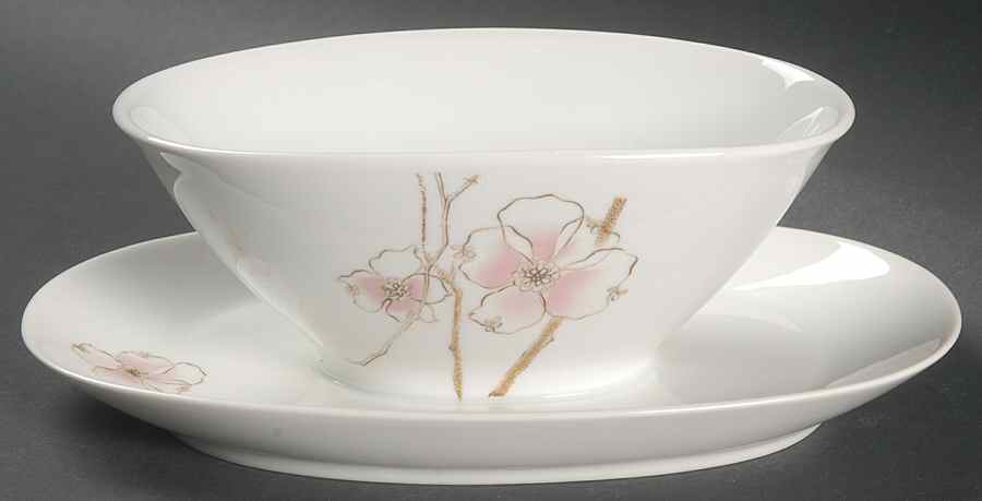 Blush Gravy Boat with Attached Underplate by Rosenthal - Continental-1