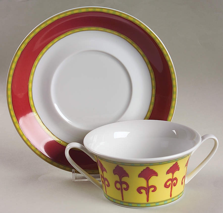 Bokhara Flat Cream Soup Bowl & Saucer Set by Rosenthal - Continental-1