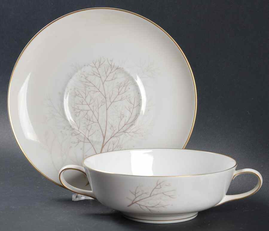 Bramble (Aida) Flat Cream Soup Bowl & Saucer Set by Rosenthal - Continental-1