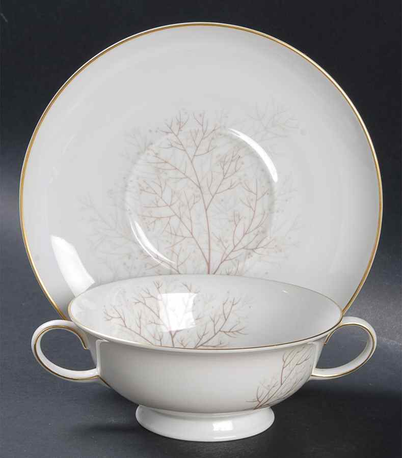 Bramble (Aida) Footed Cream Soup Bowl & Saucer Set by Rosenthal - Continental-1