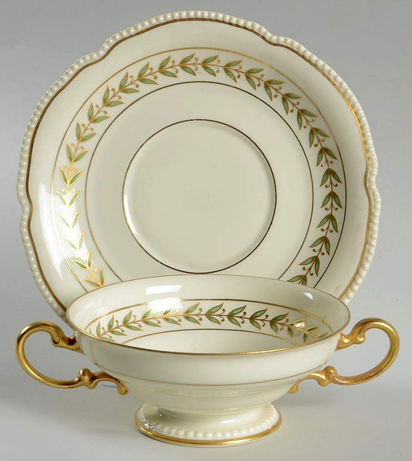 Bristol Footed Cream Soup Bowl & Saucer Set by Rosenthal - Continental-1