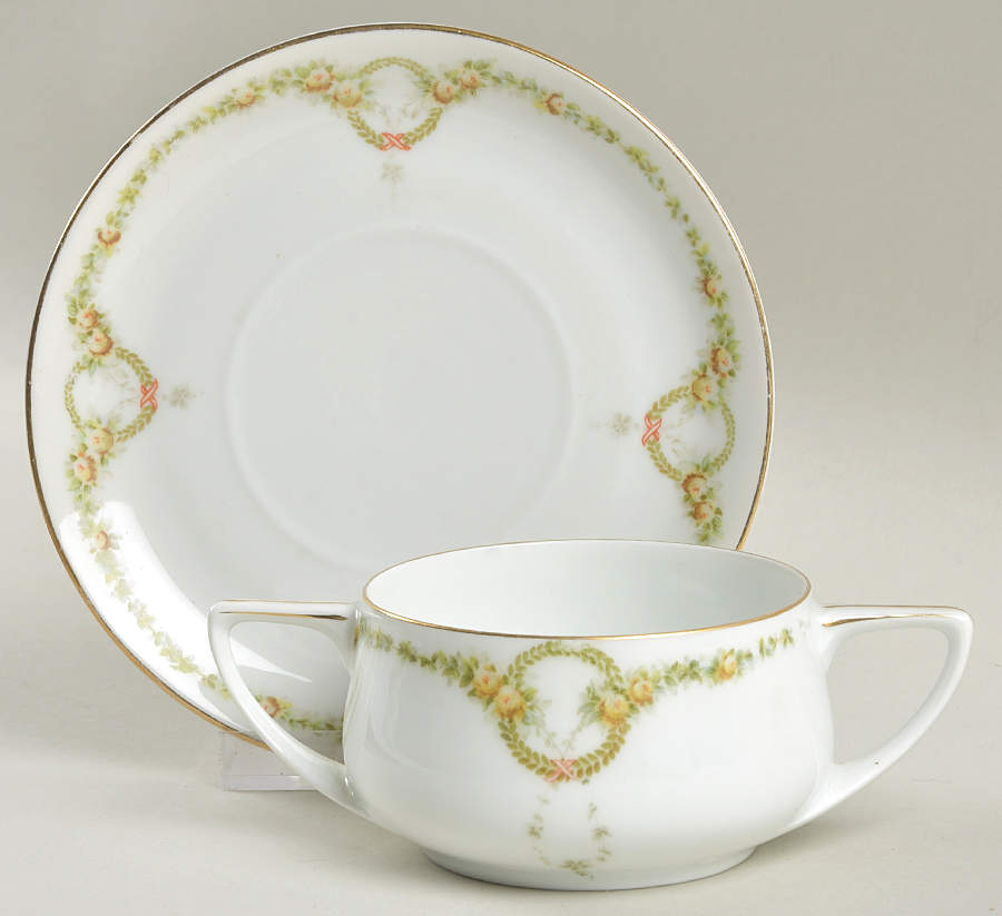 Briar Rose Flat Bouillon Cup & Saucer by Rosenthal - Continental-1