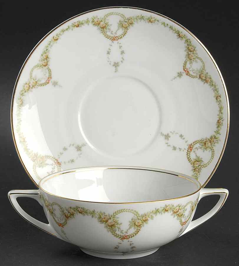 Briar Rose Flat Cream Soup Bowl & Saucer Set by Rosenthal - Continental-1