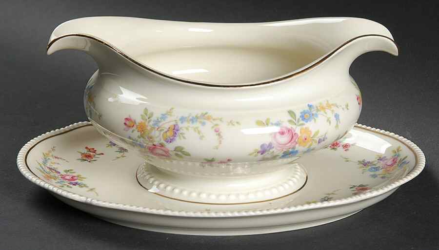 Bridal Rose Gravy Boat with Attached Underplate by Rosenthal - Continental-1