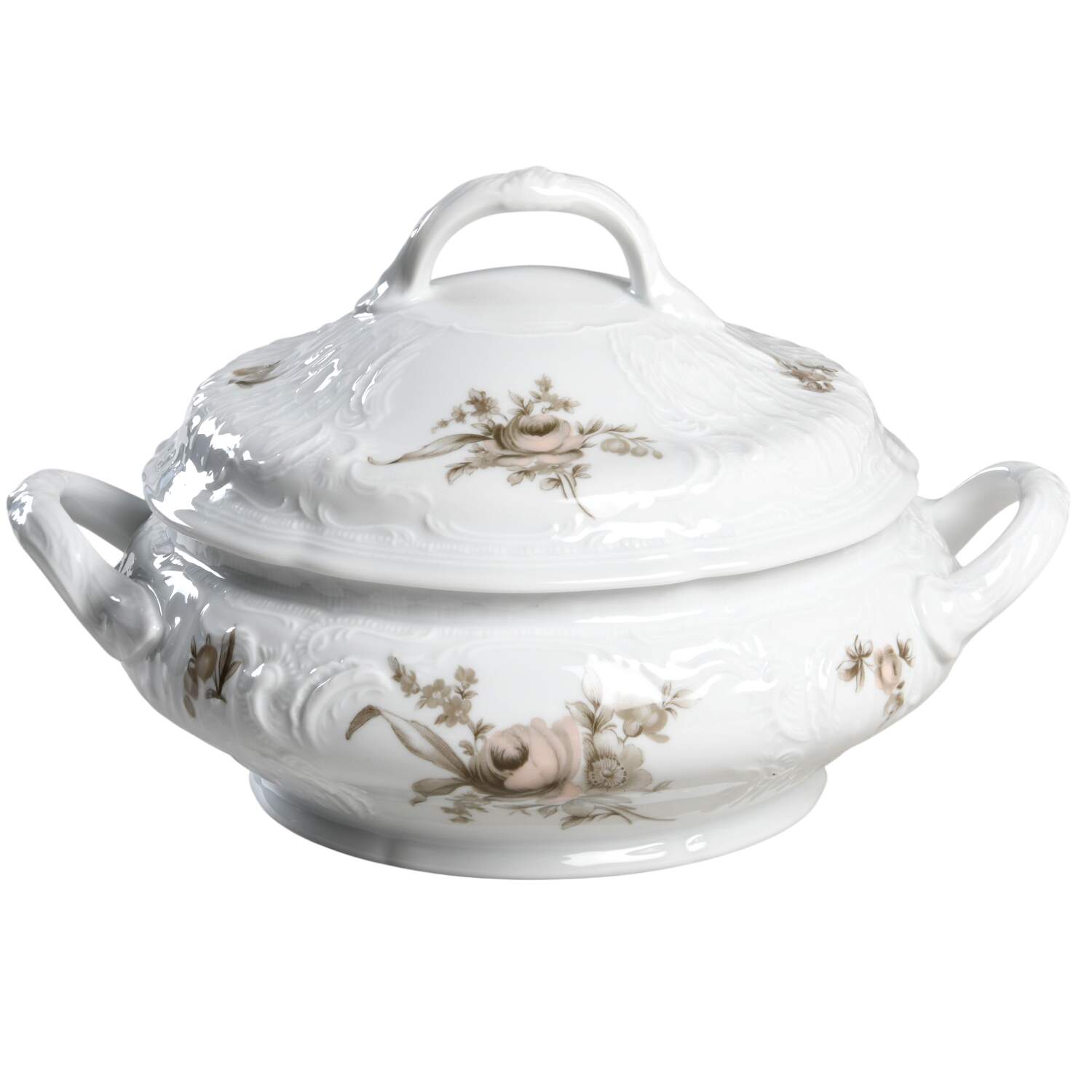 Brown Rose (Sanssouci) Round Covered Vegetable by Rosenthal - Continental-1