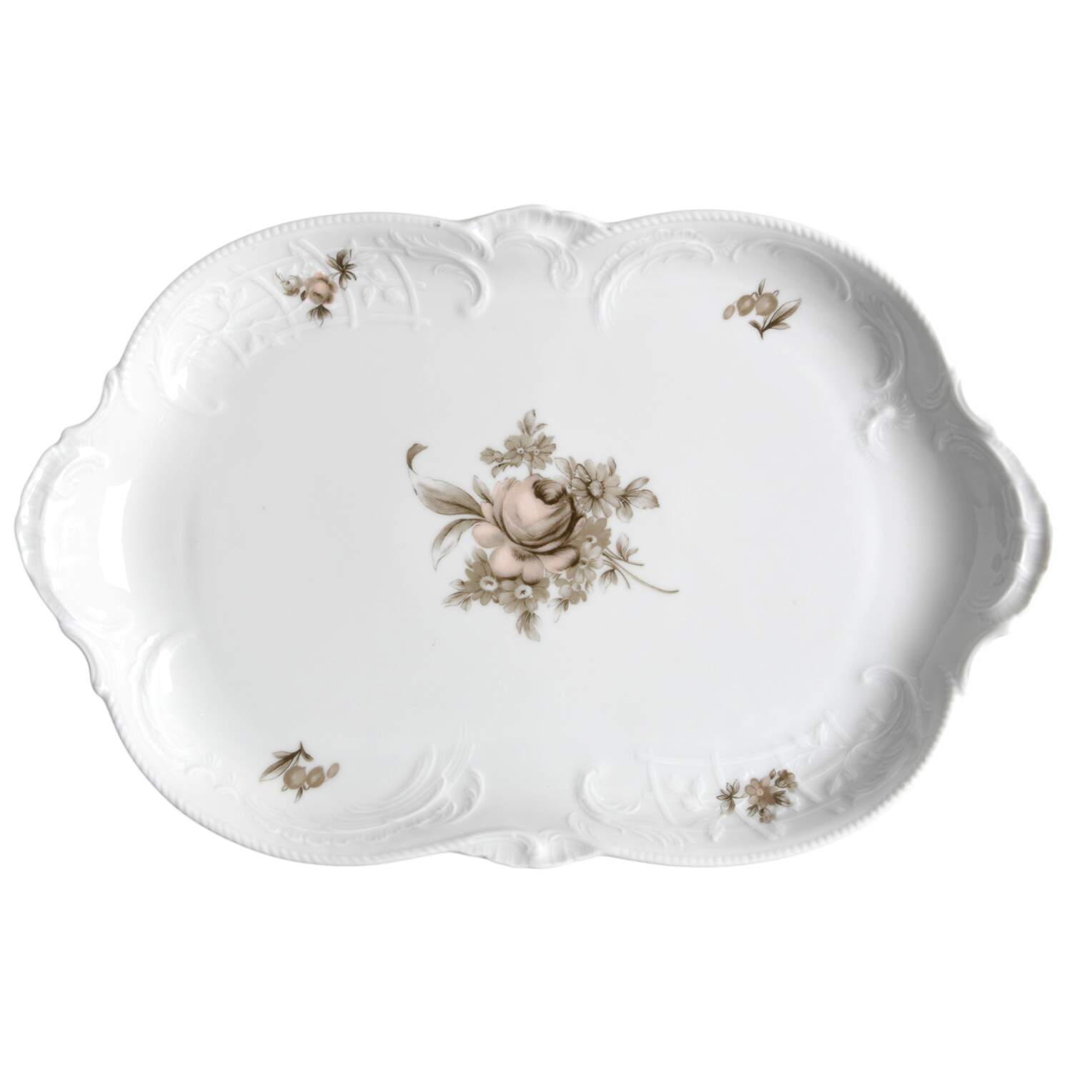 Brown Rose (Sanssouci) 13" Oval Serving Platter by Rosenthal - Continental-1