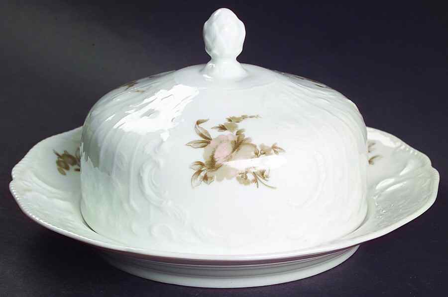 Brown Rose (Sanssouci) Round Covered Butter by Rosenthal - Continental-1