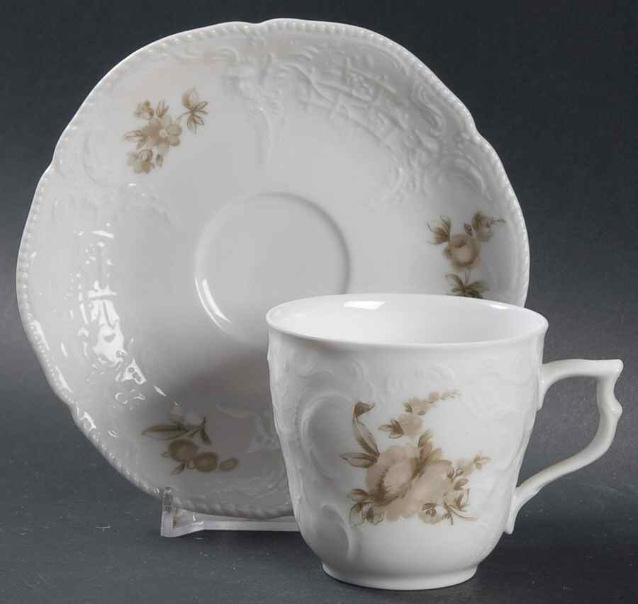 Brown Rose (Sanssouci) Chocolate Cup & Saucer Set by Rosenthal - Continental-1