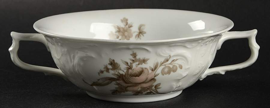 Brown Rose (Sanssouci) Flat Cream Soup Bowl by Rosenthal - Continental-1