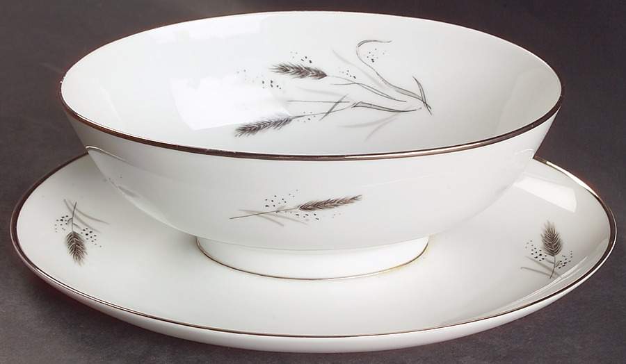 Ceres (Platinum Trim) Gravy Boat with Attached Underplate by Rosenthal - Continental-1