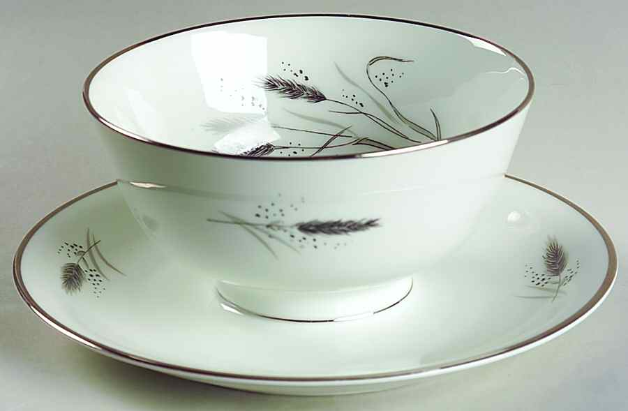 Ceres (Platinum Trim) Gravy Boat with Attached Underplate by Rosenthal - Continental-1