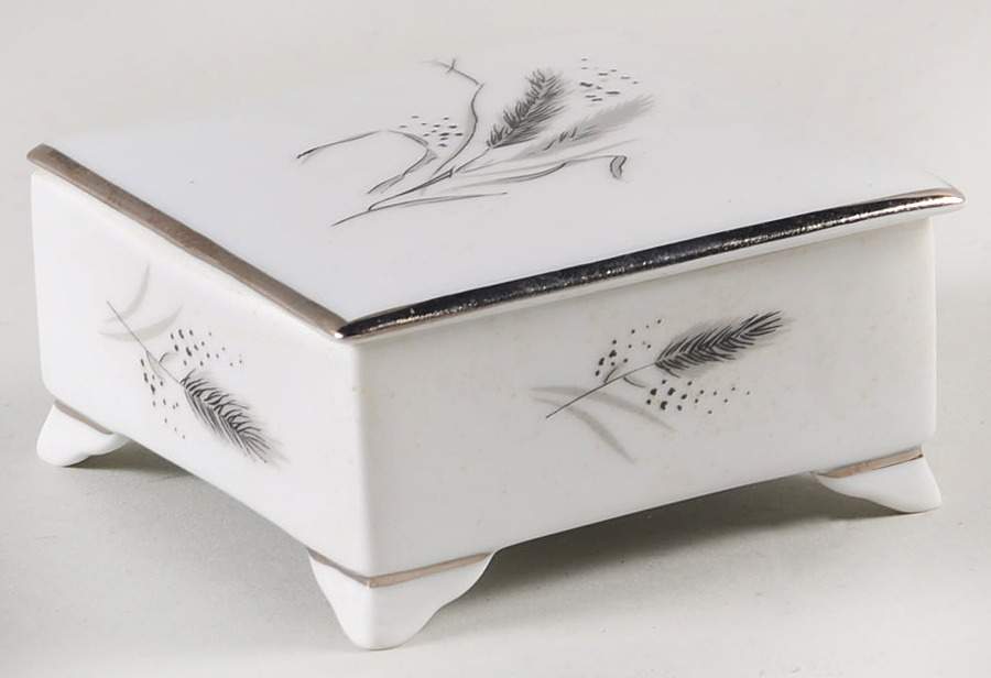 Ceres (Platinum Trim) 3" Square Box W/Lid by Rosenthal - Continental-1
