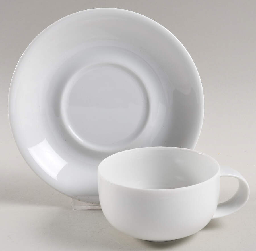 Century White (Coupe) Flat Cup & Saucer Set by Rosenthal - Continental-1