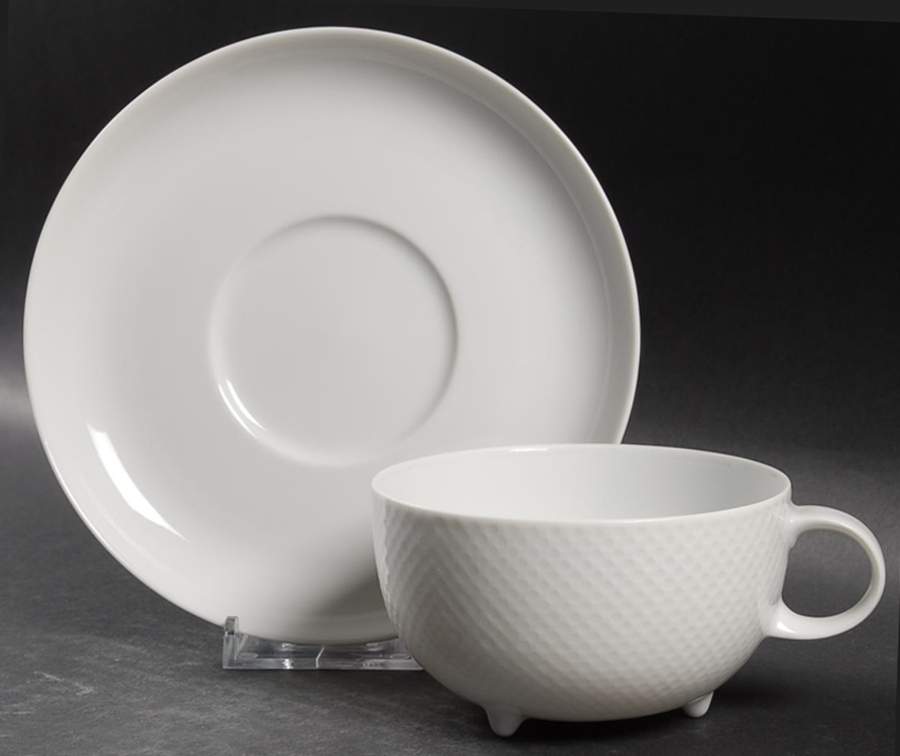 Century White (Rim) Footed Cup & Saucer Set by Rosenthal - Continental-1