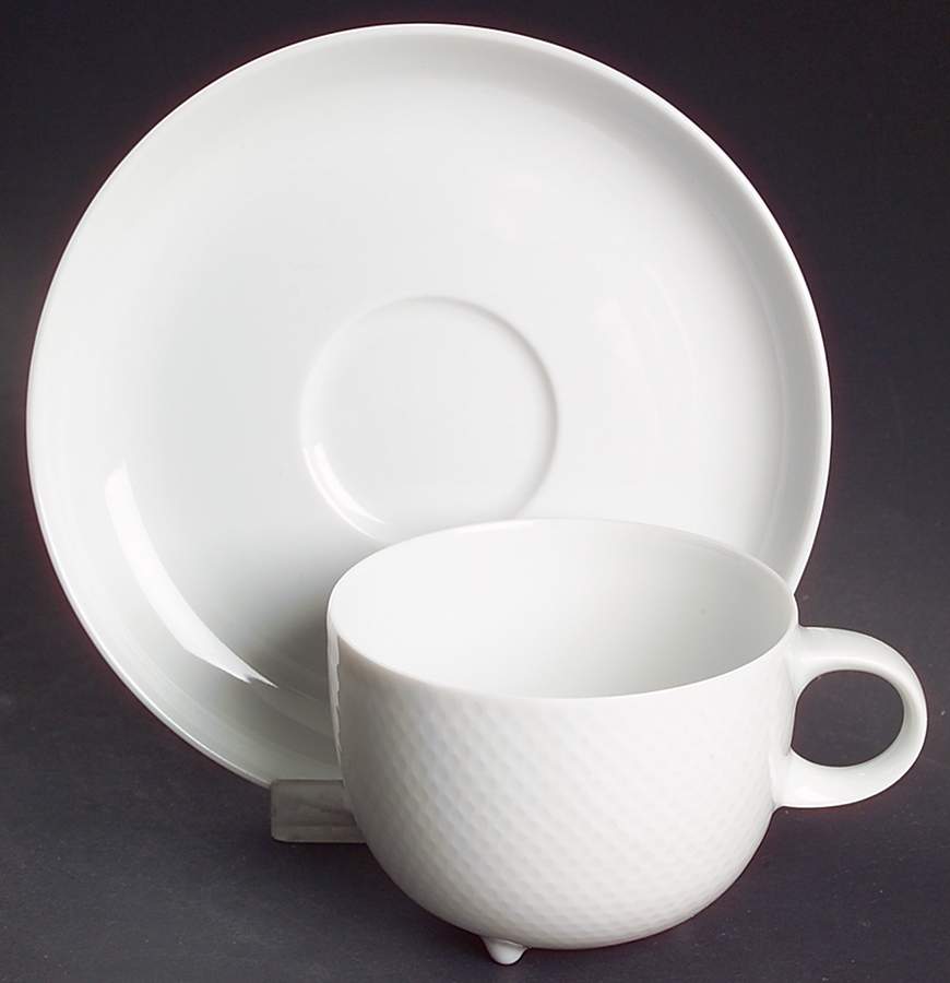 Century White (Rim) Footed Cup & Saucer Set by Rosenthal - Continental-1