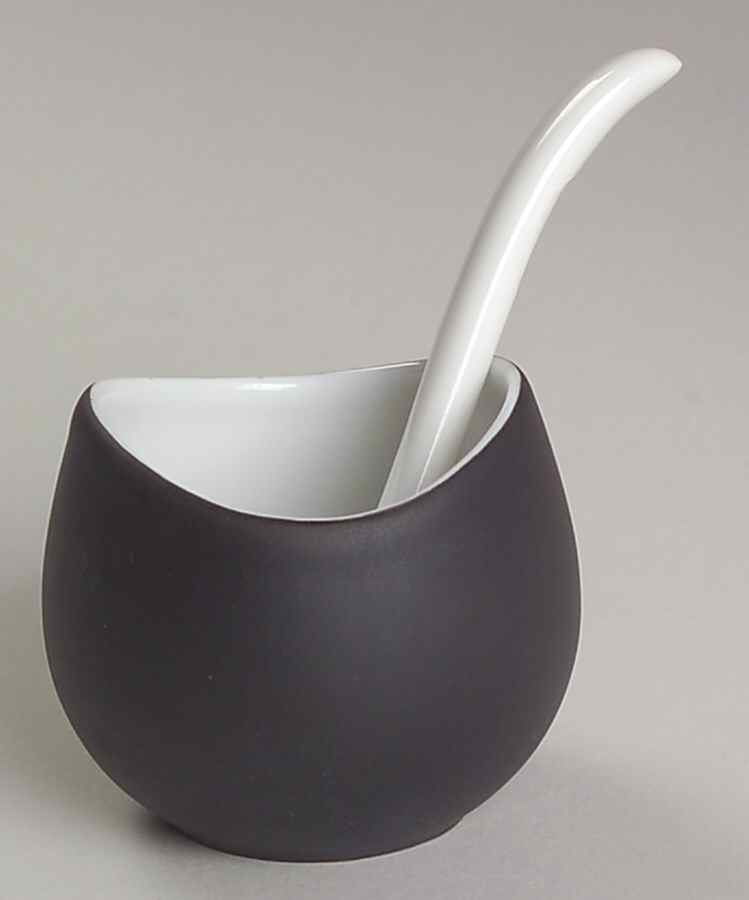 Charcoal Salt Dip & Salt Spoon by Rosenthal - Continental-1