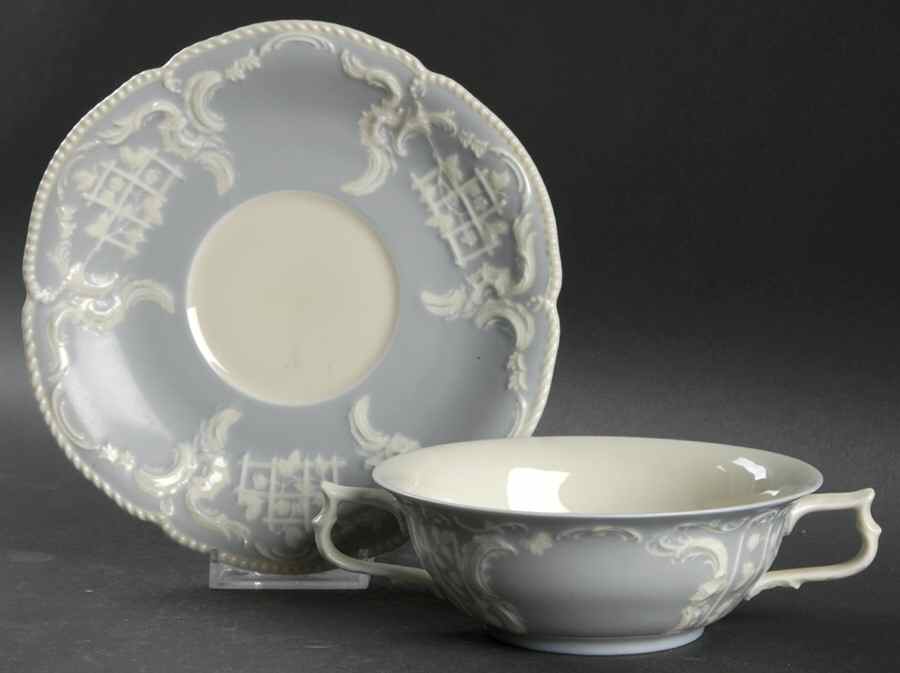 Chantilly Footed Cream Soup Bowl & Saucer Set by Rosenthal - Continental-1