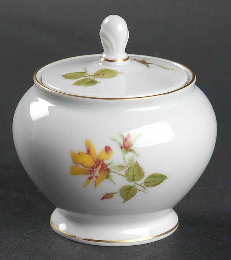 Charlene (Aida, White) Mini Sugar Bowl & Lid by Rosenthal - Continental-1
