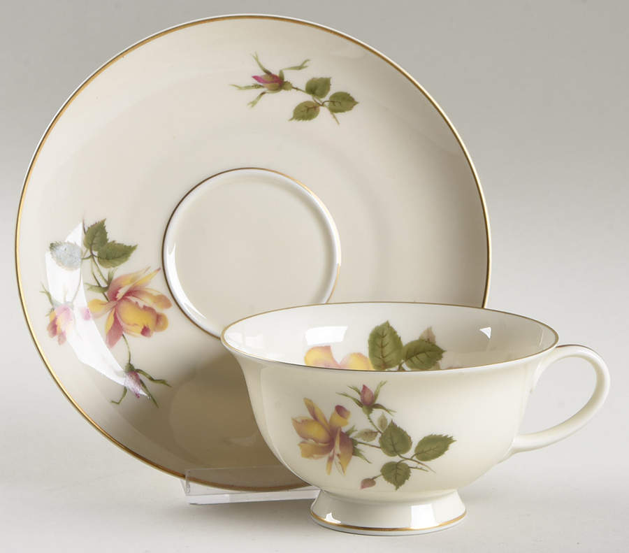 Charlene (Aida, Ivory) Footed Cup & Saucer Set by Rosenthal - Continental-1