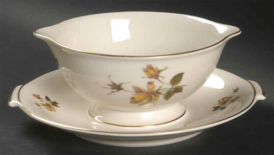 Charlene (Aida, Ivory) Gravy Boat with Attached Underplate by Rosenthal - Continental-1